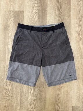 O'Neill Two-Tone Black and Gray Men's Hybrid Shorts